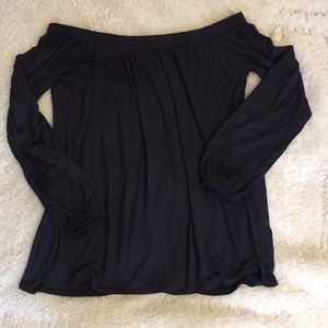 Black Off the Shoulder Hollister Top